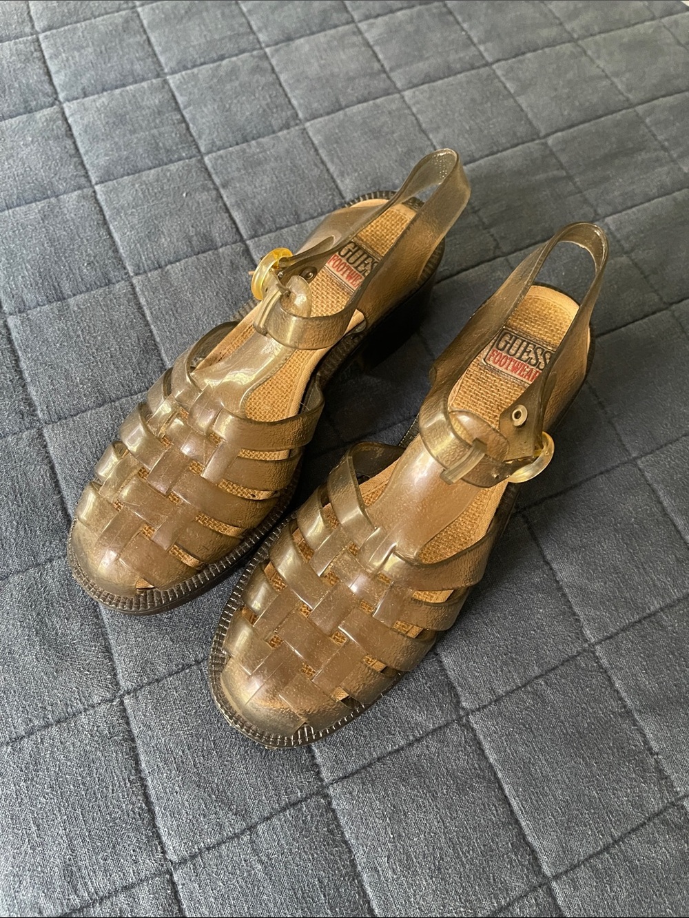 Vintage Guess Brown Jelly Fisherman Sandals